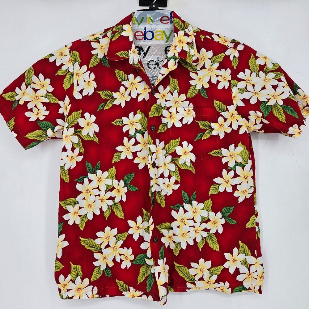 Vintage Howie‎ Shirt Mens Large Hawaiian Button Up Floral Flowers AOP Beach
